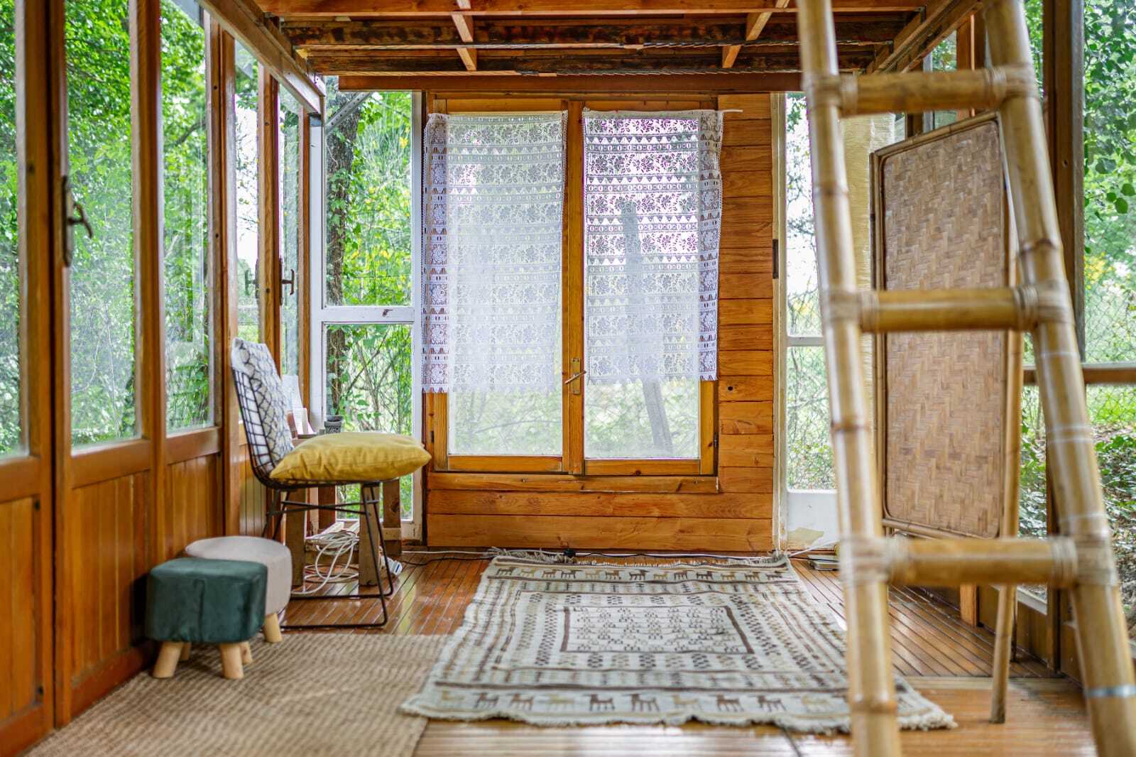 inside of a cozy cottage